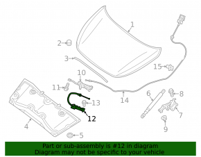 Infiniti JX35 QX60 13-20 Hood Lock Hook