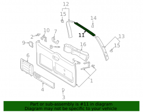 Upper trunk door trim Lexus GX470 03-09 gray