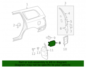 Fuel filler flap Toyota Sequoia 08-16