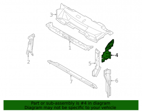 Mitsubishi Outlander 22-25 2.5" Rear Right Upper Radiator Deflector