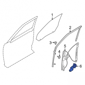 Front right window lift motor Ford Flex 09-19