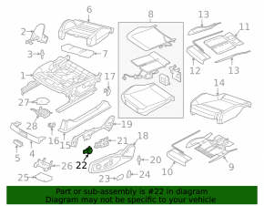 Lumbar support control for driver's seat Audi A4 B9 17- beige