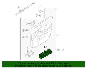 Front left window lift control for Kia Sorento 21-25 without auto-folding mirrors