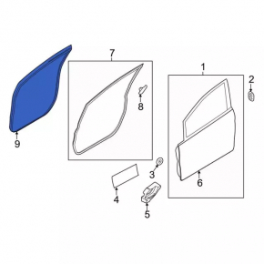Door seal front right Ford Fiesta 11-19