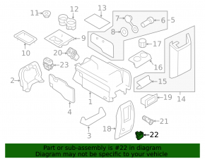 Ford Edge 15-110V, 150W Center Console Socket