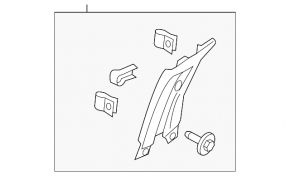 Ford Edge 15-24 center pillar trim, upper left, beige
