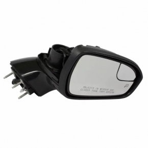 Right side mirror assembly for Ford Fusion mk5 17-20, 10 pins, turn signal, heated, black, crack in turn signal, broken connector
