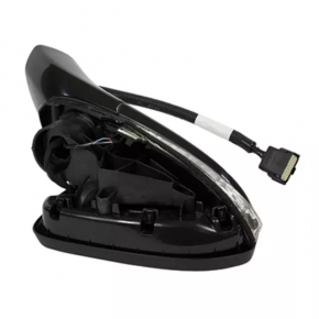 Right side mirror assembly for Ford Fusion mk5 17-20, 10 pins, turn signal, heated, black, crack in turn signal, broken connector