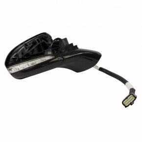 Right side mirror assembly for Ford Fusion mk5 17-20, 10 pins, turn signal, heated, black, crack in turn signal, broken connector