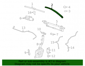 Wiper arm front right GMC Terrain 10-17