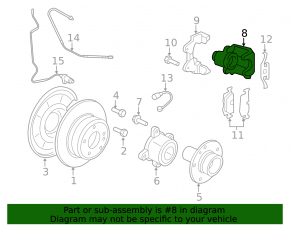 Rear left caliper BMW X5 F15 14-18 4.4T AWD