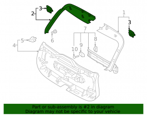Left tailgate trim Volvo XC90 16-23 grey