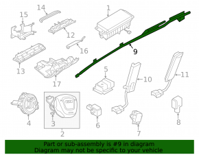 Right side curtain airbag for the Audi A6 C7 12-18