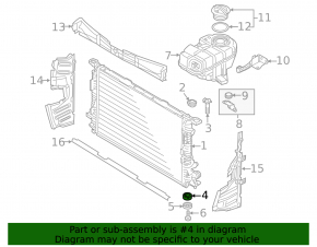 Radiator support lower left Audi A6 C7 12-18 rubber