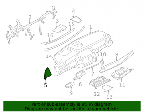 Front panel trim side right BMW 5 F10 11-16 black