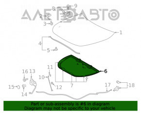 Hood insulation Toyota Highlander 20- 3.5