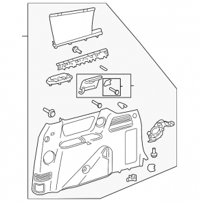 Left arch trim Toyota Sienna 11-14 beige without curtain