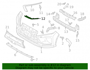 Front bumper molding lower left Mitsubishi Eclipse Cross 18-