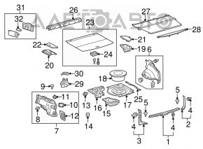 Arch trim left Lexus RX350 RX450h 10-15 black