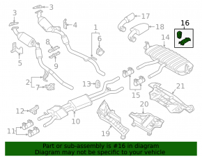 Rear muffler bracket left VW Touareg 11-17