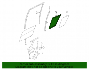 Rear right window Nissan Versa 1.8 10-12