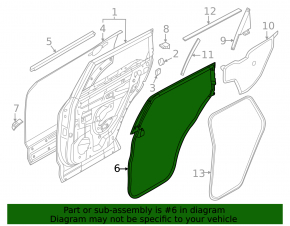 Door seal rear right Nissan Rogue 21-23 JP built