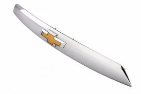 Trunk door molding Chevrolet Equinox 10-15 pre-rest, with emblem, chrome, without camera