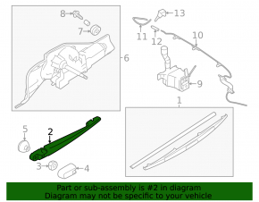 Rear wiper arm Subaru XV Crosstrek 13-17