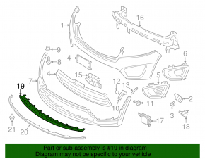 Front bumper trim lower Kia Sorento 16-18 prerest structure