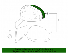 Left heated mirror element for Toyota Venza 2009-2012