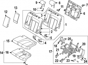 Rear row of seats 2nd row left Hyundai Ioniq 5 22-24 black fabric