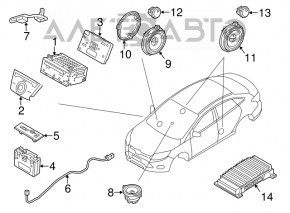 Front left tweeter Ford Focus mk3 11-18