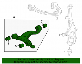 Lower front right control arm Mercedes GLE 53/63 20-26 4WD, AMG pack