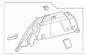 Right arch trim Mercedes W167 GLE 350 450 20-26 dark gray, under 3 rows, with cover, scratches