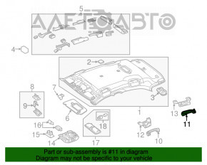 Ceiling handle rear left Mercedes GLA 15-20 black