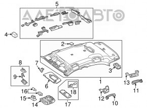 Ceiling handle rear left Mercedes GLA 15-20 black