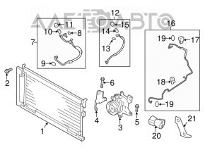 Air conditioner radiator condenser Subaru Forester 14-18 SJ 2.5, 2.0 NISSENS