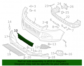Front bumper grille central Ford Escape MK3 13-16 prerest mat