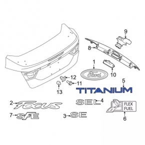 Ford C-max MK2 13-18 TITANIUM tailgate emblem