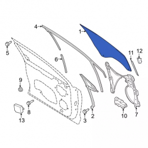 Front left door glass Ford Fusion mk5 13-20 triplex