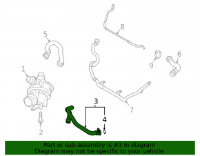 Cooling system hose BMW Z4 09-17 from thermostat, 3.0T