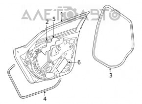 Rear left door assembly for VW Jetta 19-26, graphite LD7X