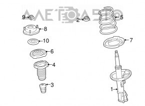 Front left shock absorber assembly for Lexus RX350 10-15