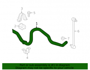 Front stabilizer bar Lexus RX350 RX450h 16-22