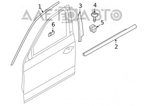 Molding door-glass central front right BMW 3 G20 19- chrome