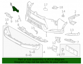 Front bumper mount, left fender, Lexus GX 24-26