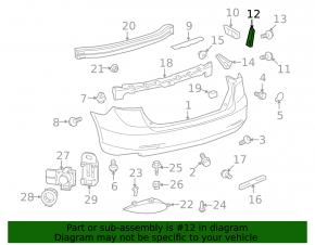 Left side rear bumper mount for Toyota Venza 2009-2015