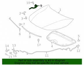 Right hood hinge Toyota Corolla 20-26 5d
