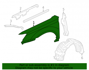 Front right fender Toyota Avalon 2010
