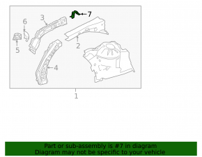 Right wing apron inner panel bracket for Toyota Camry v70 18-25